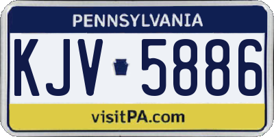 PA license plate KJV5886
