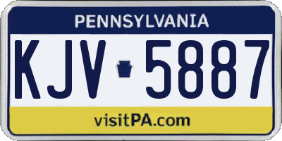 PA license plate KJV5887