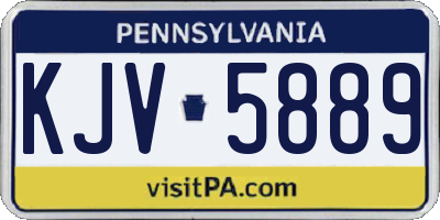 PA license plate KJV5889