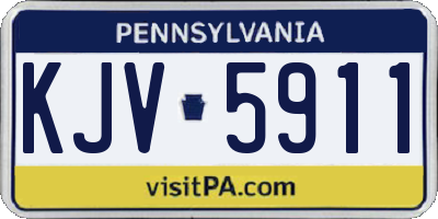 PA license plate KJV5911