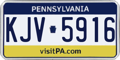 PA license plate KJV5916