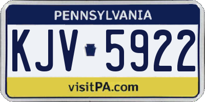 PA license plate KJV5922