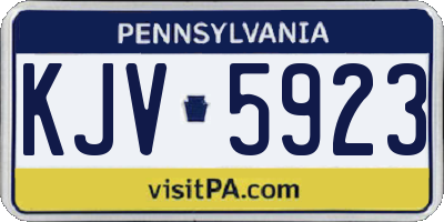 PA license plate KJV5923