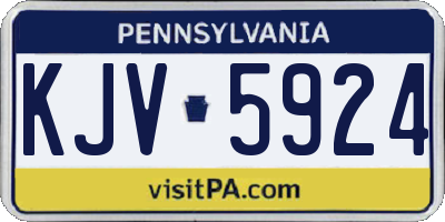 PA license plate KJV5924