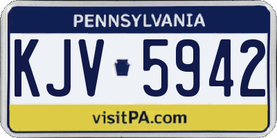 PA license plate KJV5942