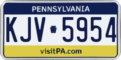 PA license plate KJV5954