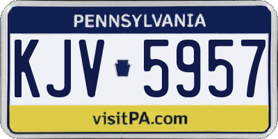 PA license plate KJV5957
