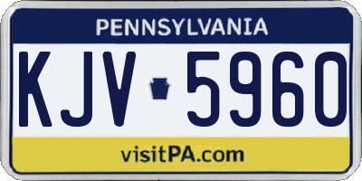 PA license plate KJV5960