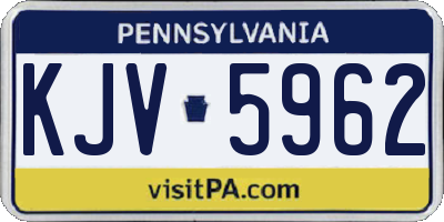PA license plate KJV5962