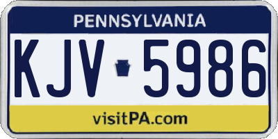 PA license plate KJV5986