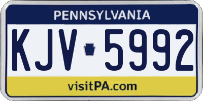 PA license plate KJV5992