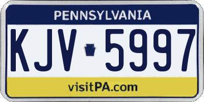 PA license plate KJV5997