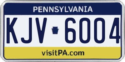 PA license plate KJV6004