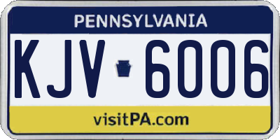 PA license plate KJV6006