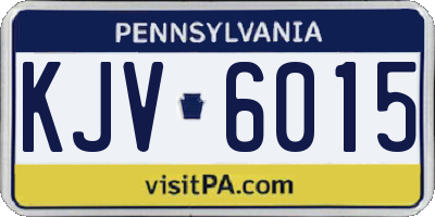 PA license plate KJV6015