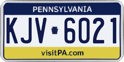 PA license plate KJV6021