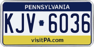 PA license plate KJV6036