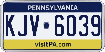 PA license plate KJV6039