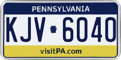 PA license plate KJV6040