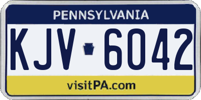 PA license plate KJV6042