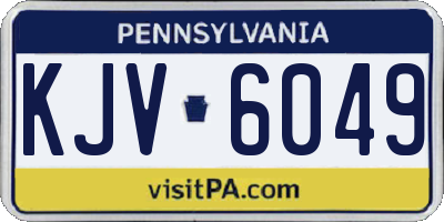 PA license plate KJV6049