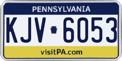 PA license plate KJV6053