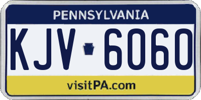 PA license plate KJV6060