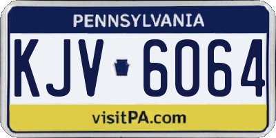PA license plate KJV6064