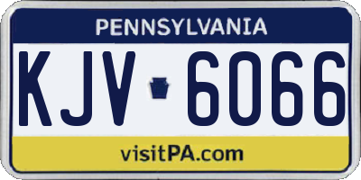PA license plate KJV6066