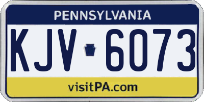PA license plate KJV6073