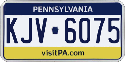 PA license plate KJV6075