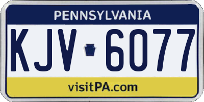 PA license plate KJV6077