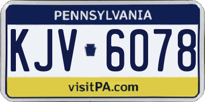 PA license plate KJV6078