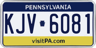 PA license plate KJV6081