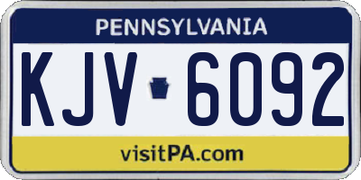 PA license plate KJV6092