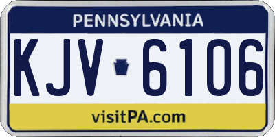 PA license plate KJV6106