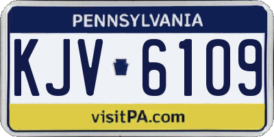 PA license plate KJV6109