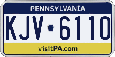PA license plate KJV6110