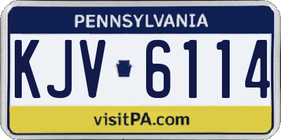 PA license plate KJV6114