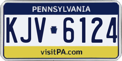 PA license plate KJV6124