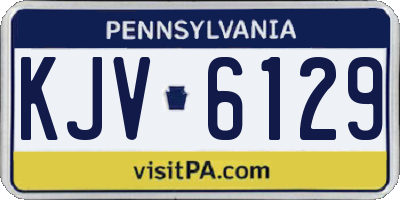 PA license plate KJV6129