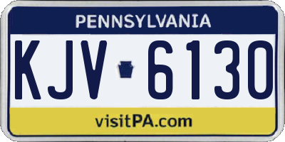 PA license plate KJV6130