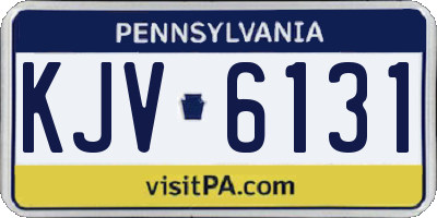 PA license plate KJV6131