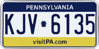 PA license plate KJV6135