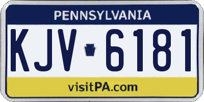 PA license plate KJV6181