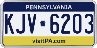 PA license plate KJV6203
