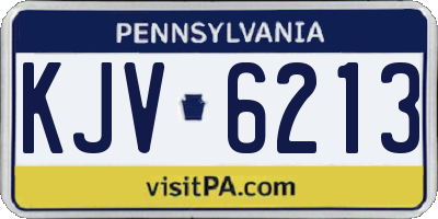 PA license plate KJV6213