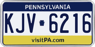 PA license plate KJV6216