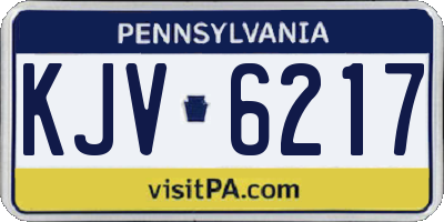 PA license plate KJV6217