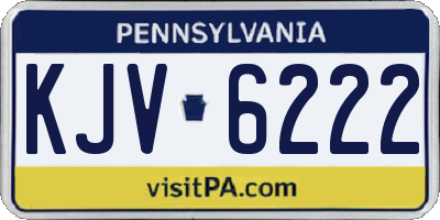 PA license plate KJV6222